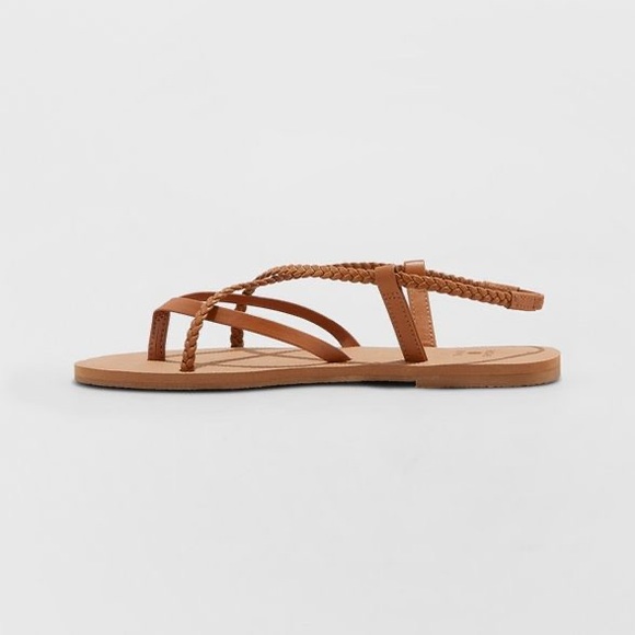 Shade & Shore Shoes | Cami Braided Thong Sandals Cognac Size 9 | Poshmark